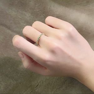 ✨S925 Dark Green Rhinestones Adjustable Ring